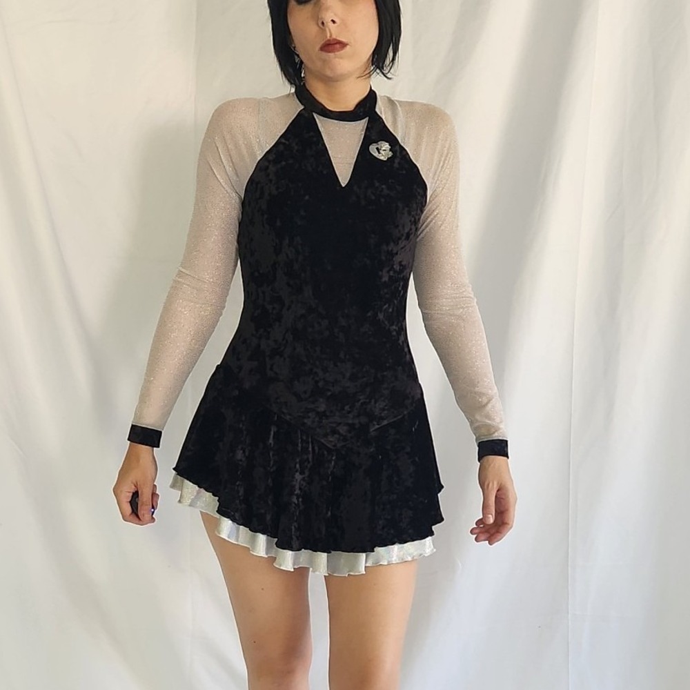 Black Velvet Skater Dress